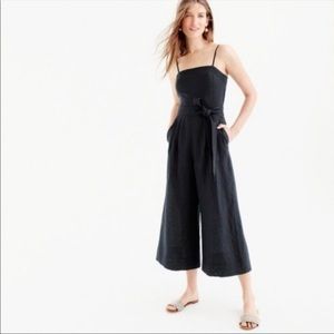 J Crew Black Linen Jumpsuit